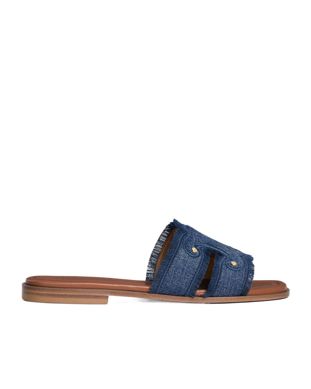 Celine Marina Fringed Mule in Blue | Lyst
