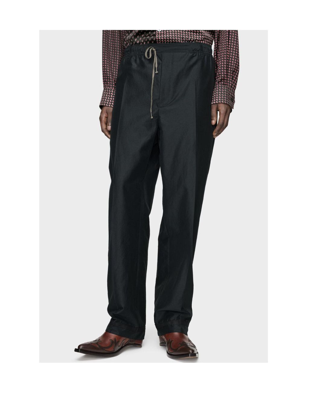 Maison Margiela Black Drawstring Waist Pants for men
