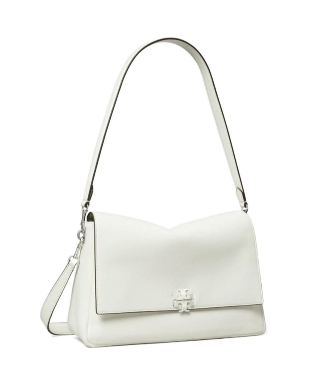 Tory Burch White Kira Logo Plaque Shoulder Bag