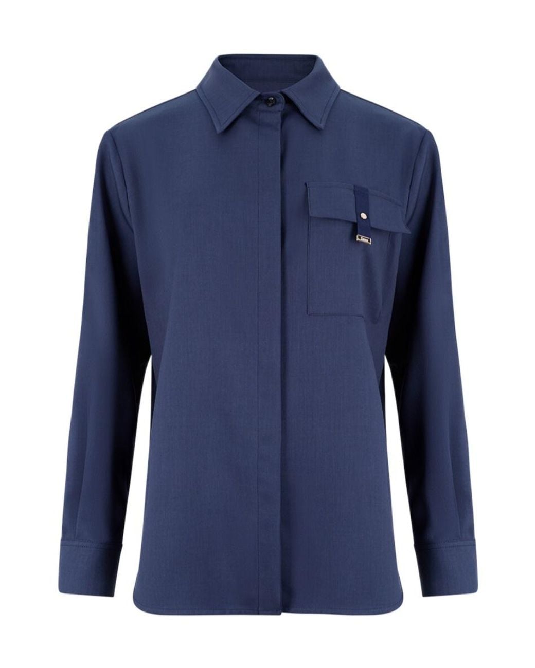 Herno Blue Chest-Pocket Long-Sleeve Shirt