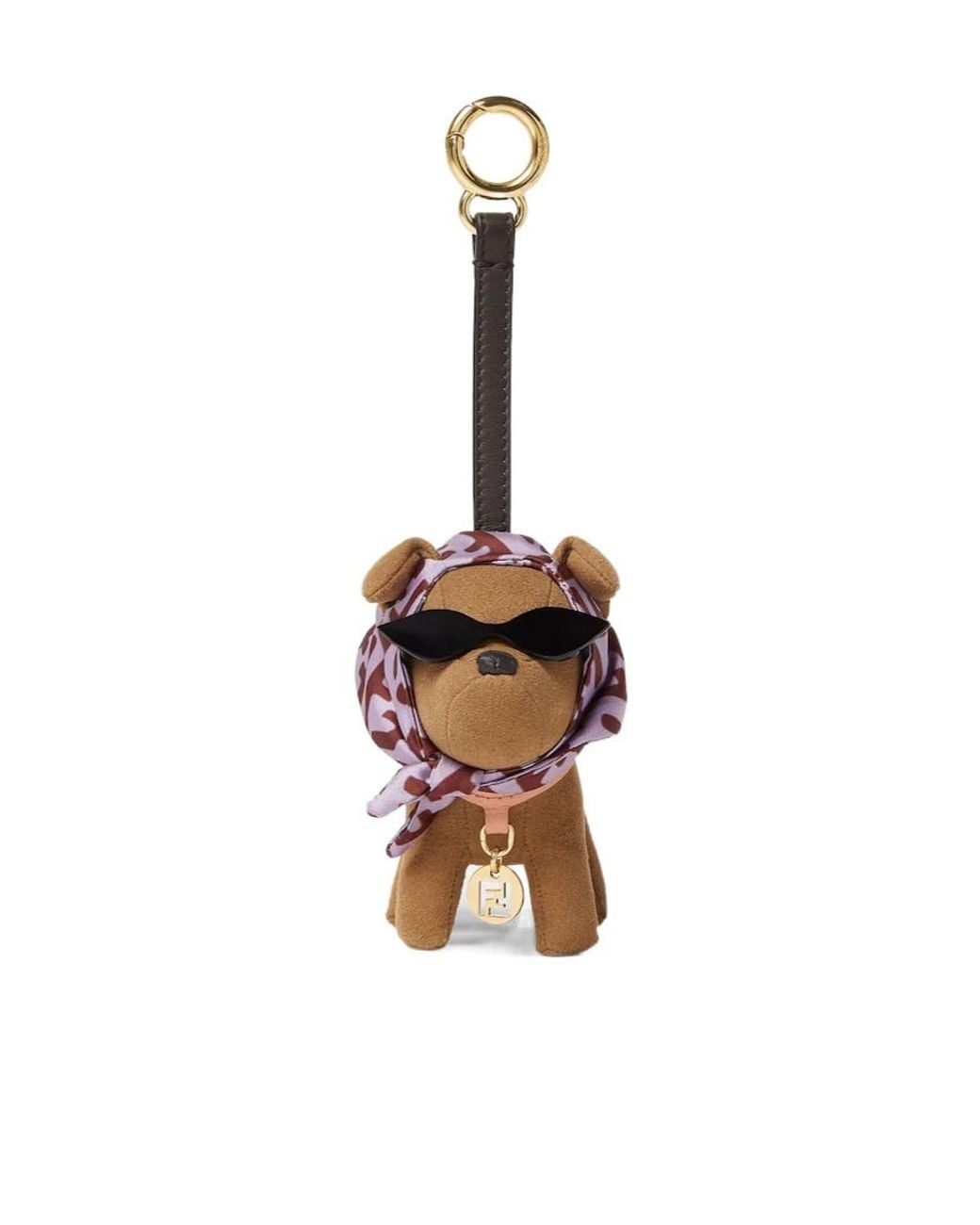 Fendi White Fabric Charm With Ff Foulard