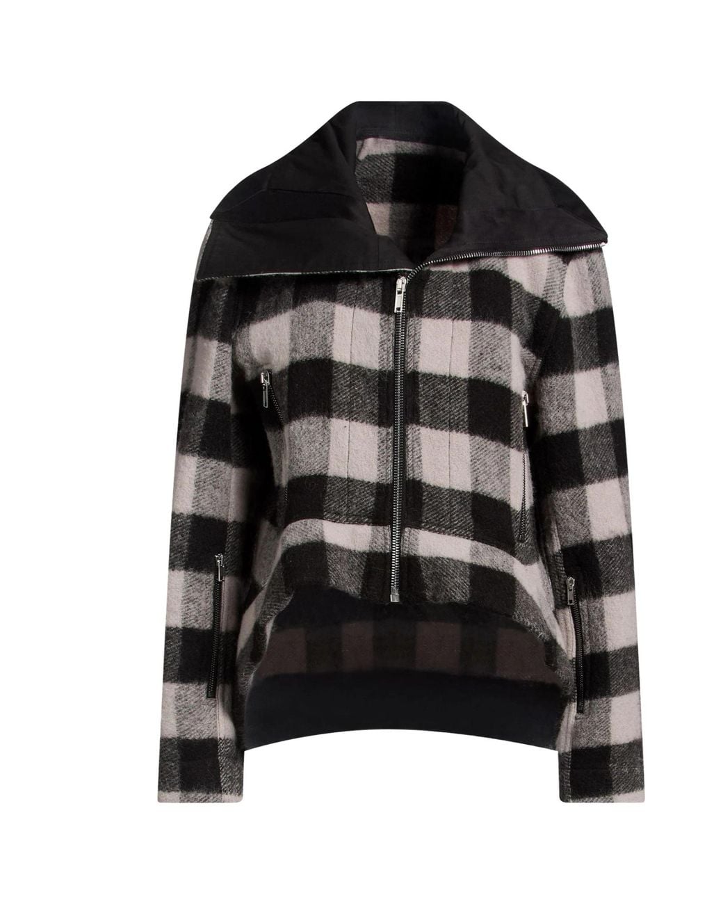 Rick Owens Black Plaid Casual Jacket
