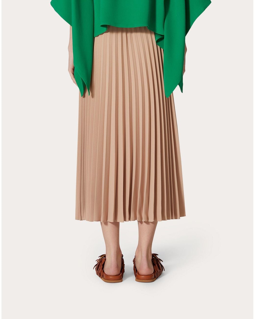 Valentino White Pleated Skirts