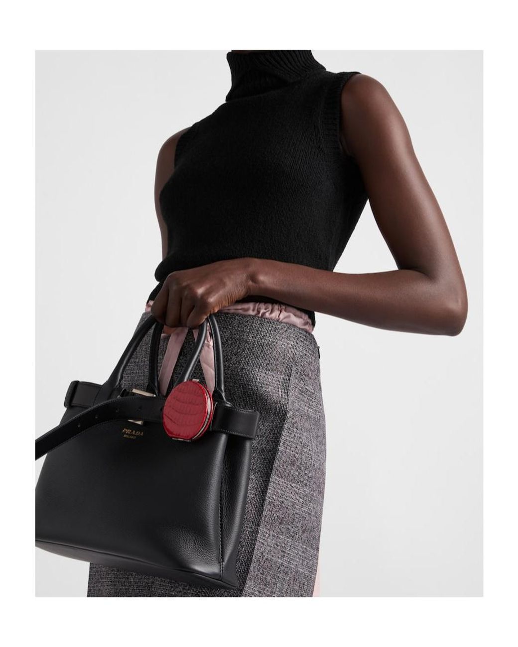 Prada Black Roll-Neck Sleeveless Knitted Vest