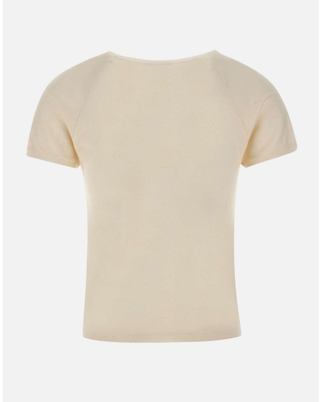 Vince White Short Sleeve V-Neck Knitted Top