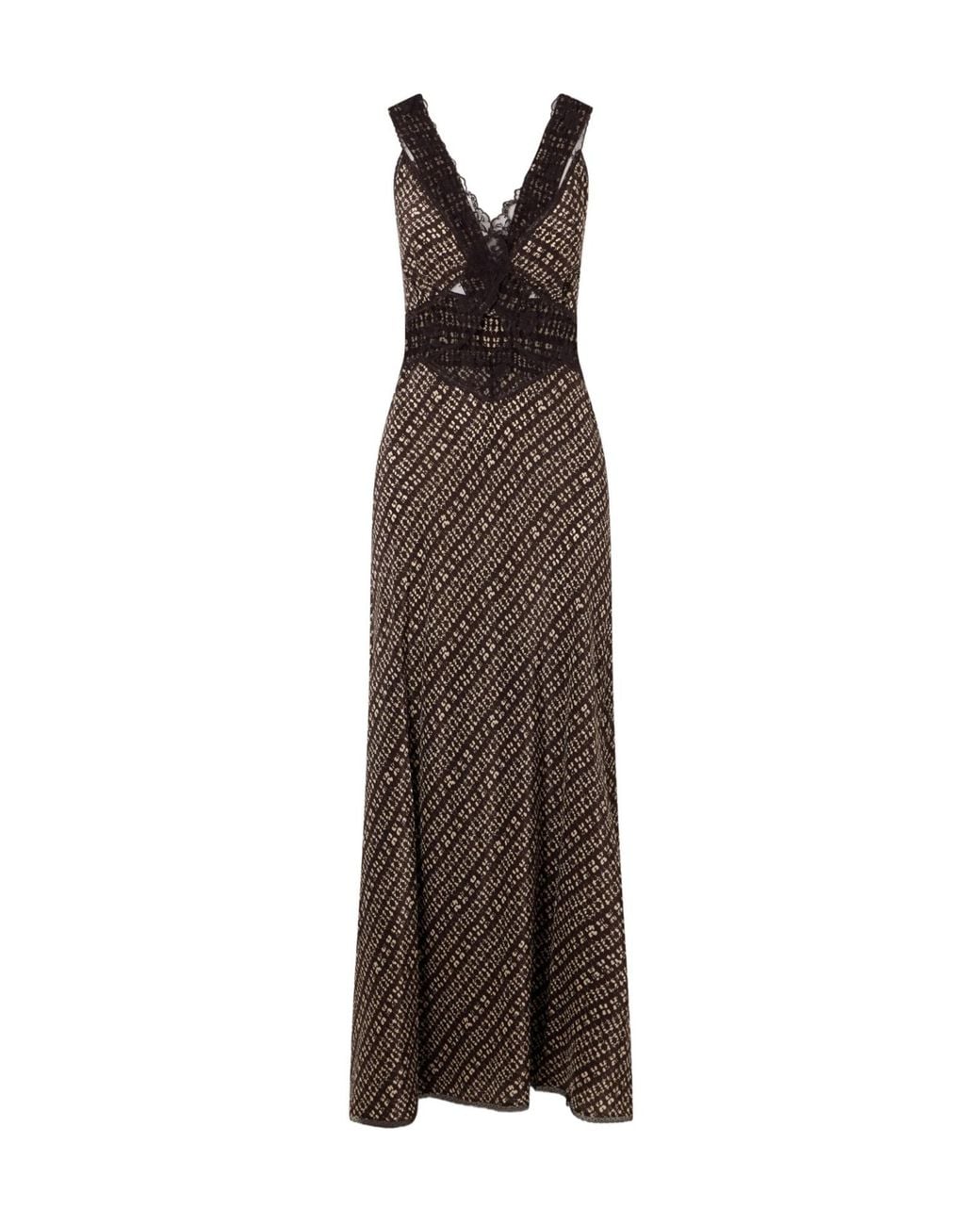 Sir Brown Astrid Satin And Lace Cut-Out Dress
