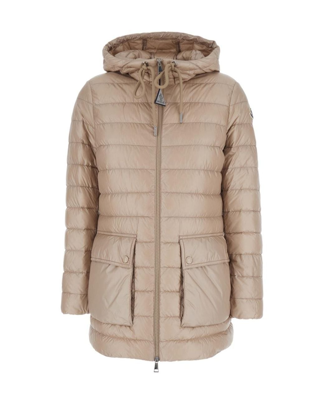 Moncler Natural Jasmin Zip-Up Quilted Jacket