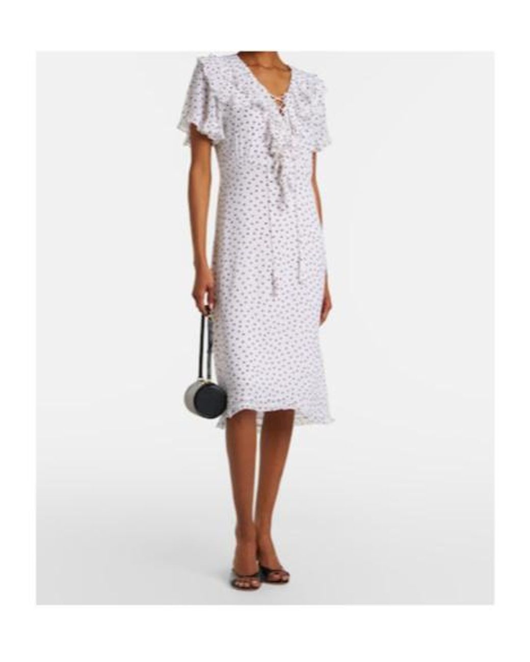 Dorothee Schumacher White Dancing Dots Polka-Dot Georgette Midi Dress