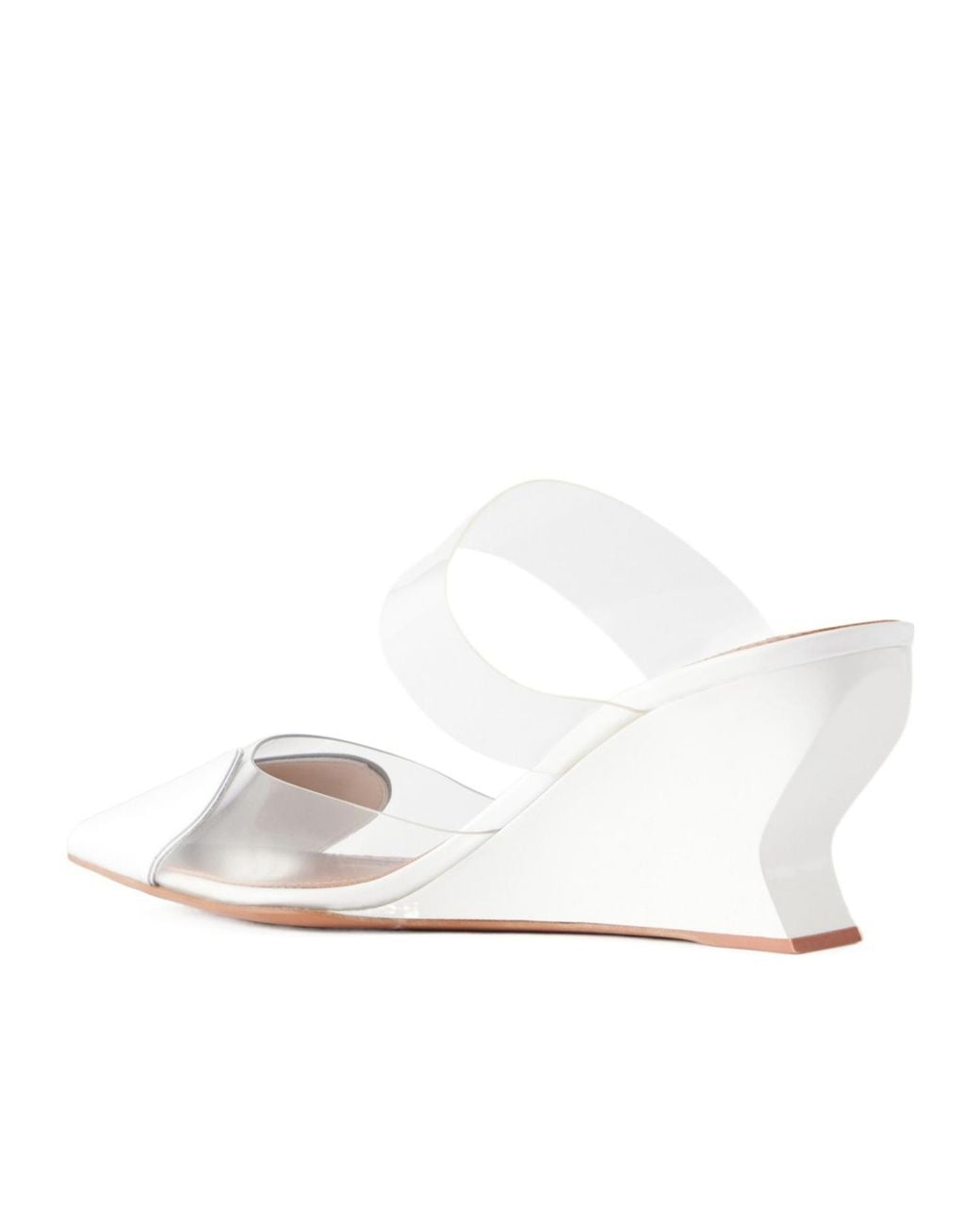 Alaïa White Alaïa Le Coeur Wedge Mules
