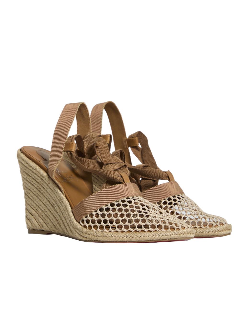 Christian Louboutin Metallic Toleda Espadrille Wedge Sandals