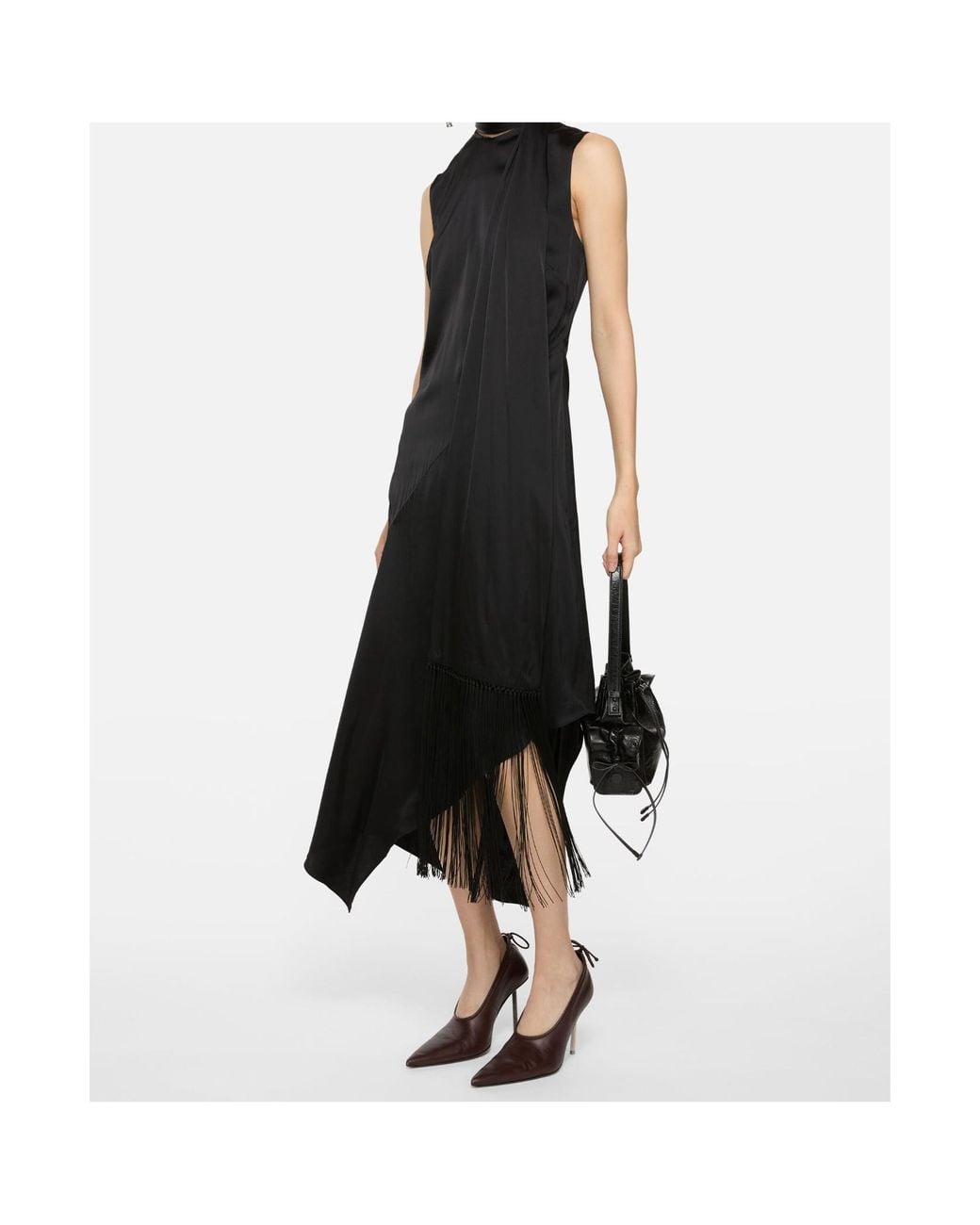 Acne Black Stretch Twill Minidress