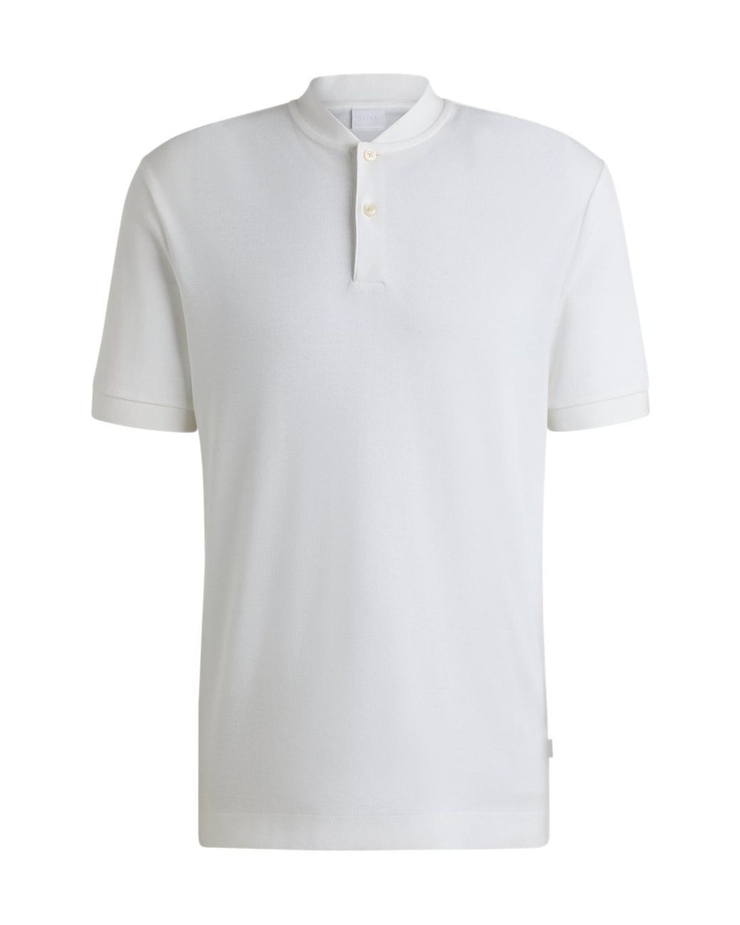 Boss White Boss Collarless Short-Sleeved Polo Shirt for men