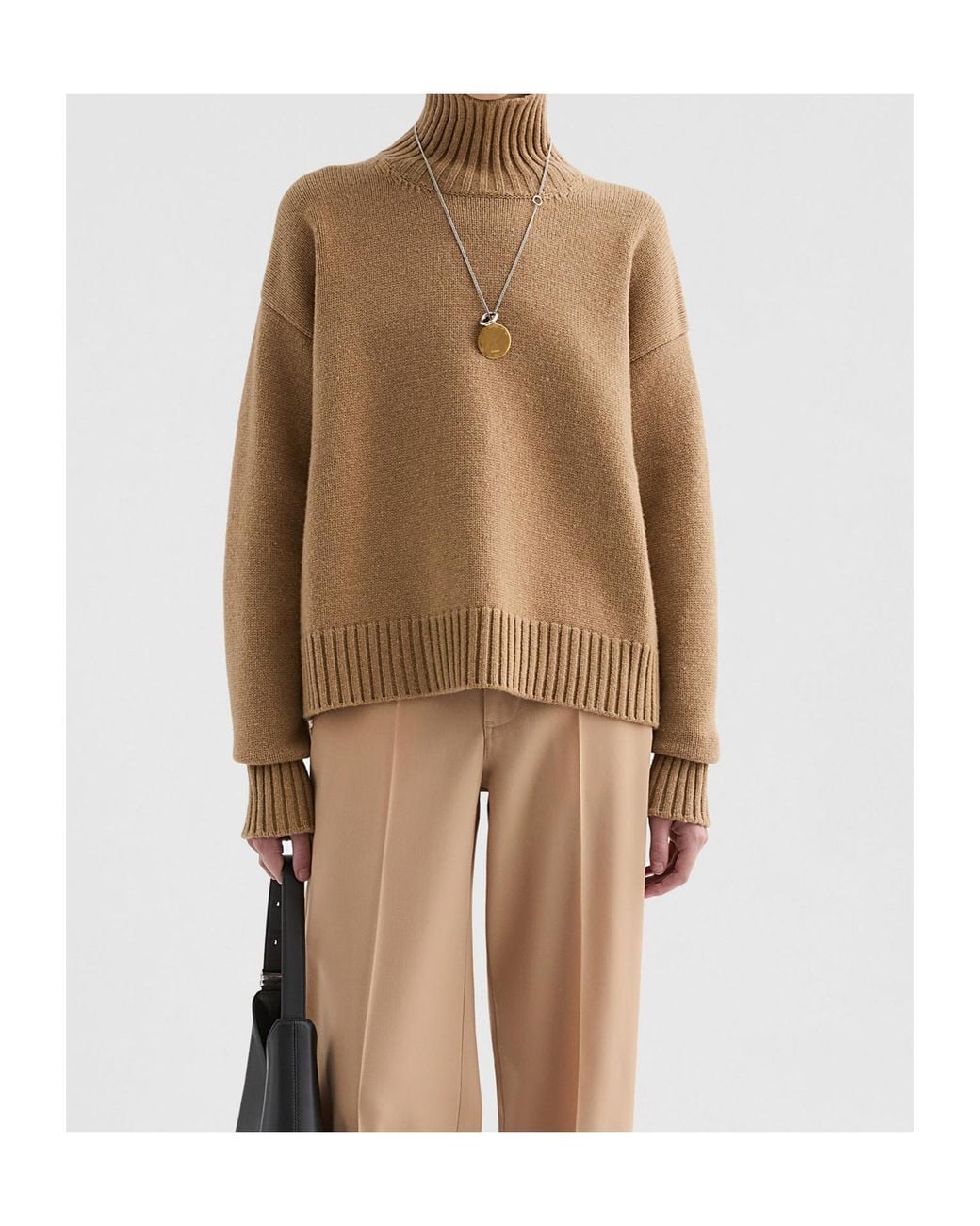 Jil Sander Natural Cashmere Blend High-Neck Sweater