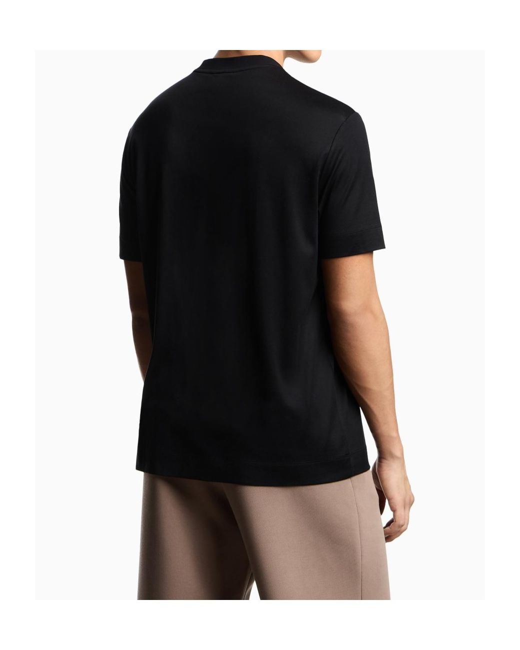 Emporio Armani Black Crewneck Short-Sleeved T-Shirt for men