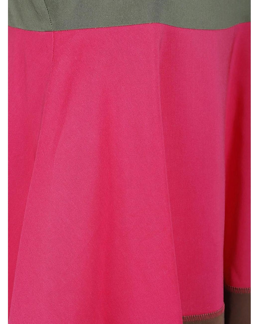 Marni Pink Colorblock Empire Midi Dress