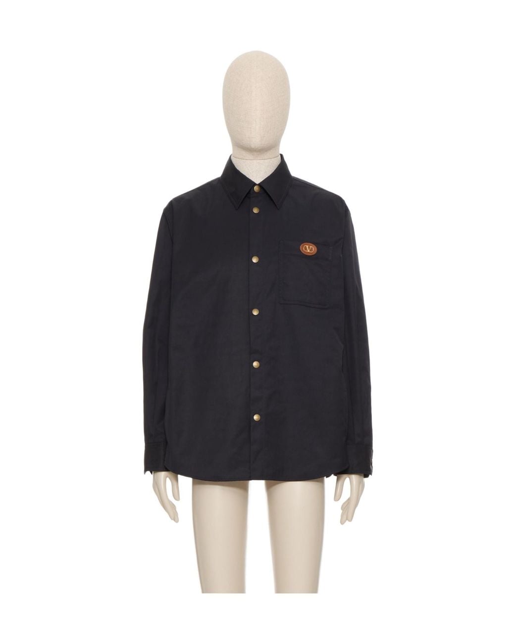 Valentino Blue ヴァレンティノ Vlogo シグネチャー ボタンアップ シャツ ジャケット for men