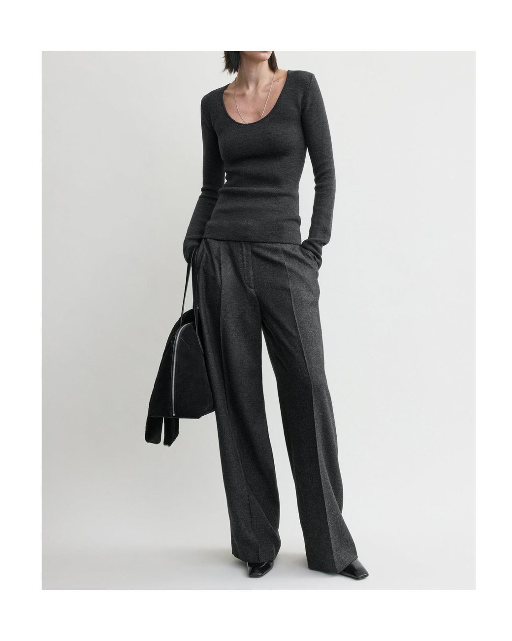 Totême Black Compact Knit Top