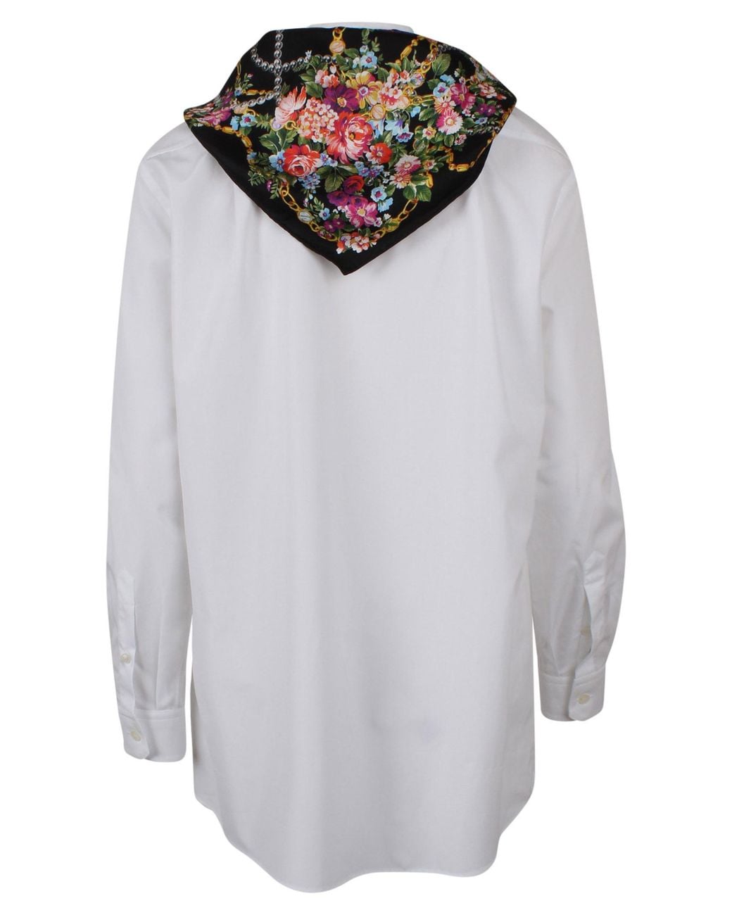 Dolce & Gabbana Gray Scarf Detailed Poplin Shirt