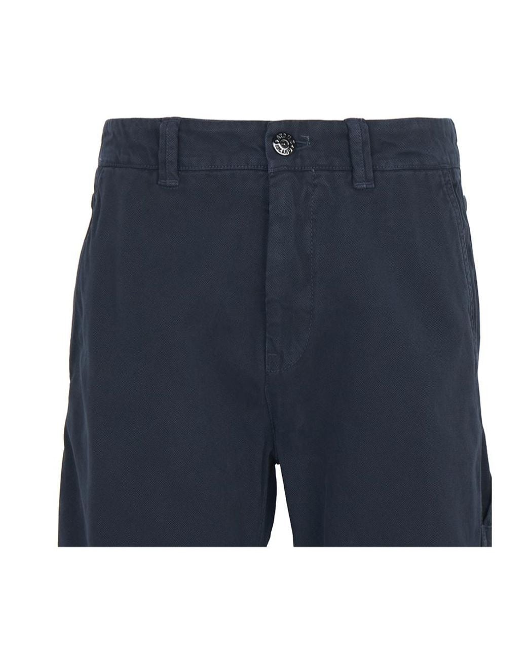 Stone Island Blue Old Effect Regular Fit Trousers for men