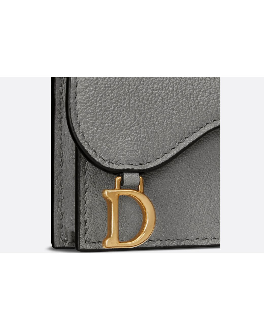 Dior Gray Saddle Flap Card Holder