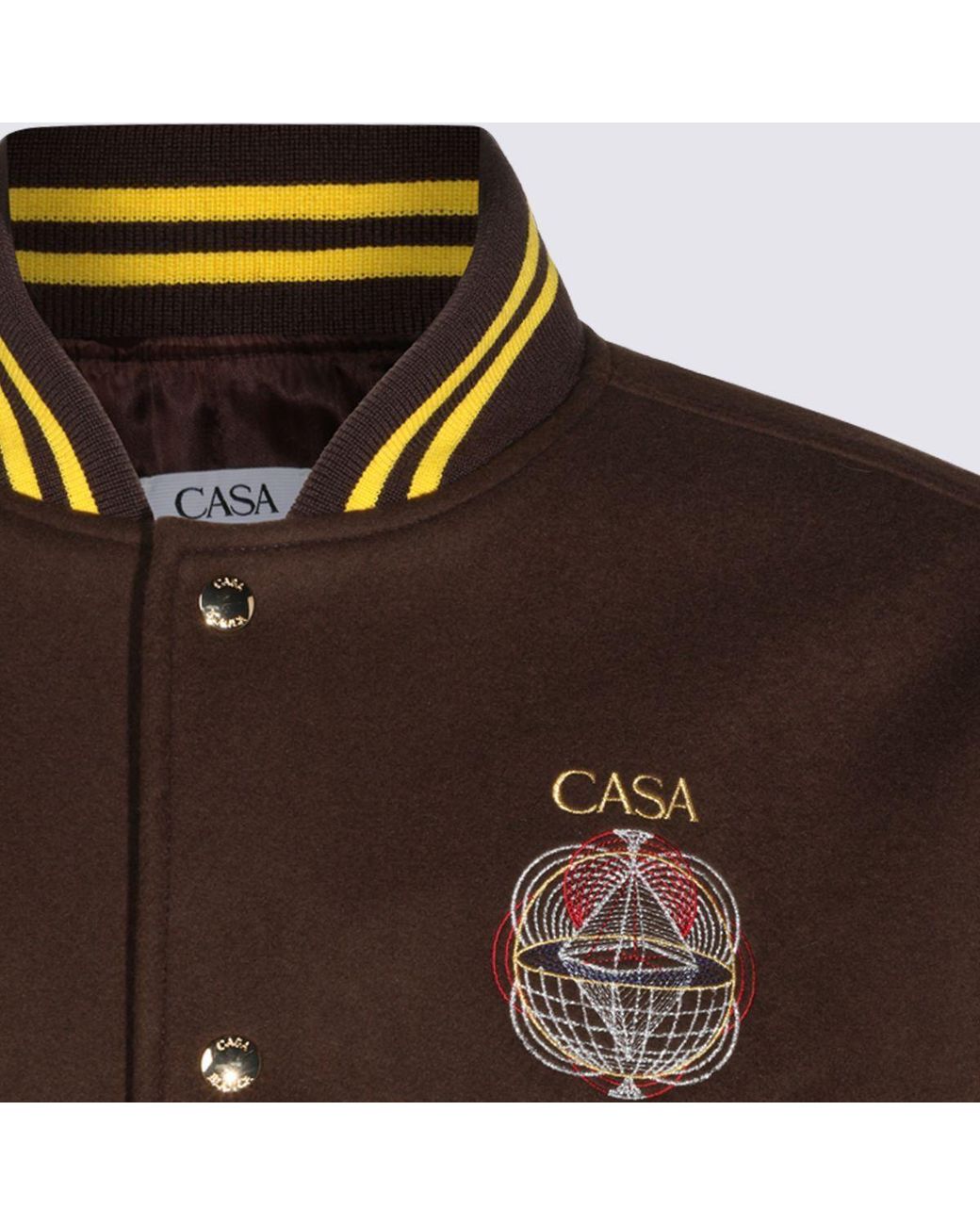 Casablanca Brown Embroidered Varsity Jacket for men