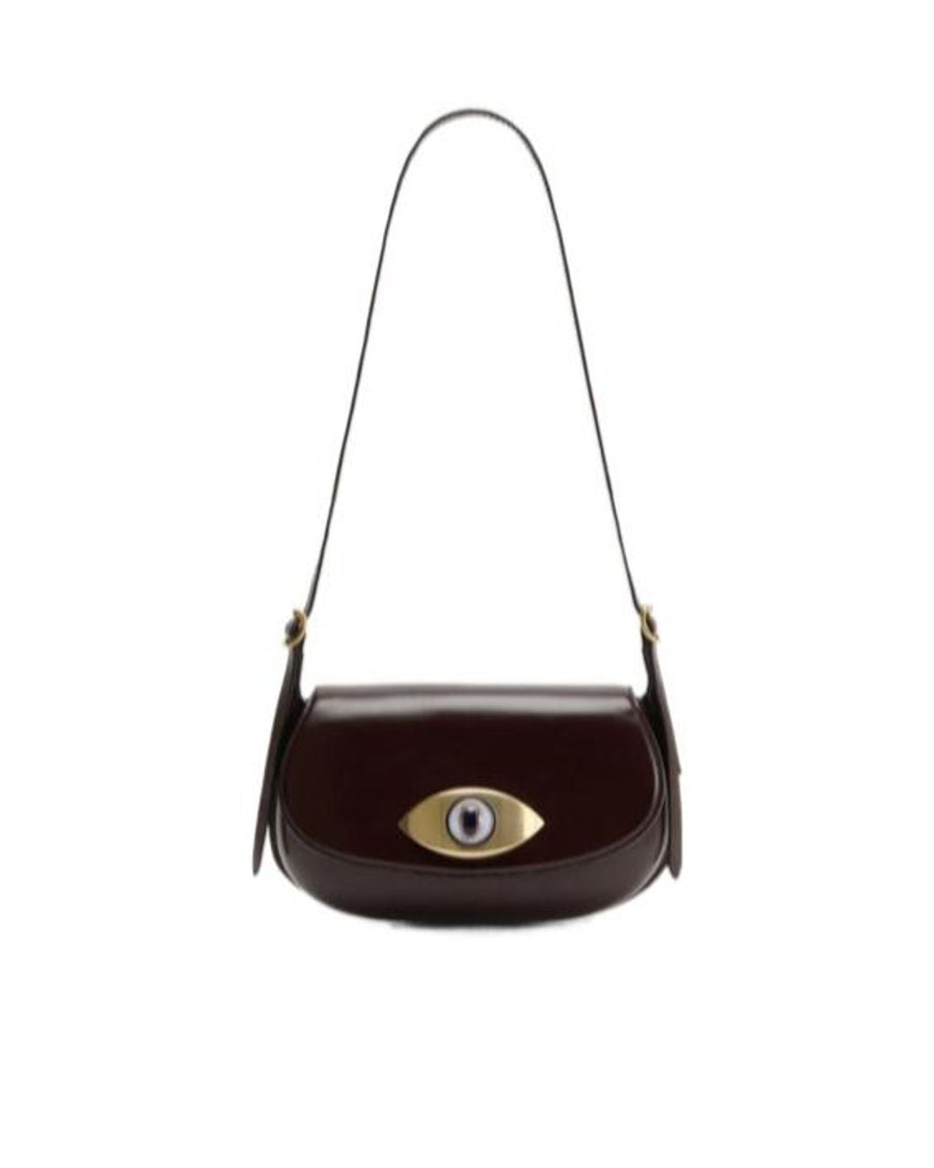 Lemaire White Aubock Eye-Shaped Embellishment Leather Shoulder Bag for men