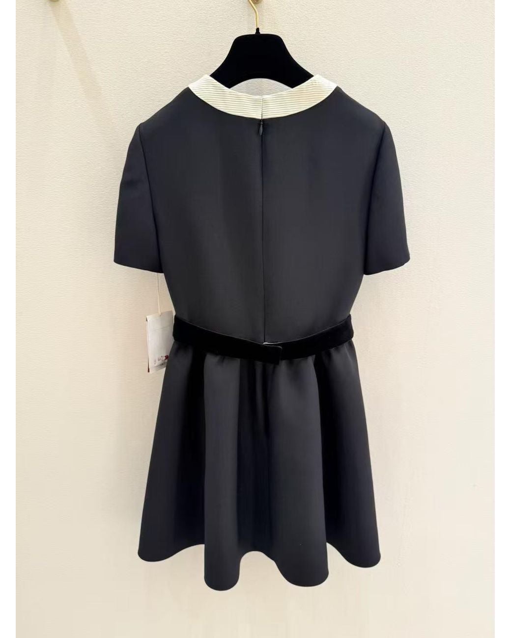 Valentino Black Bow Detailed Crewneck Short-Sleeved Dress