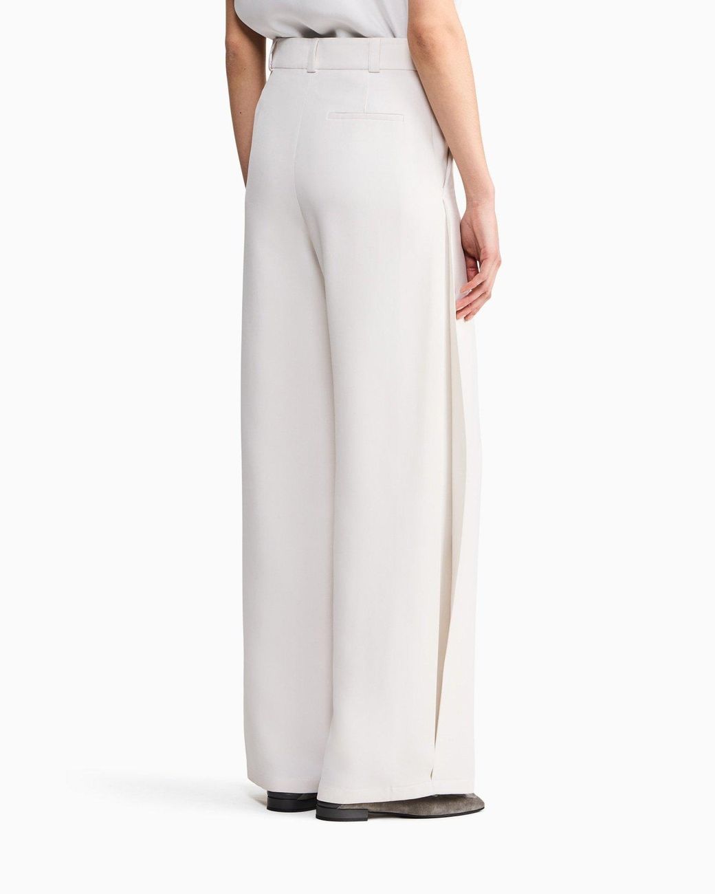 Giorgio Armani White Wide-Leg Palazzo Pants