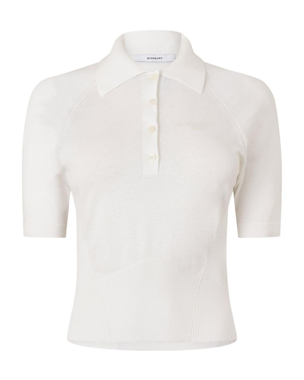 Givenchy White Knit Polo Top