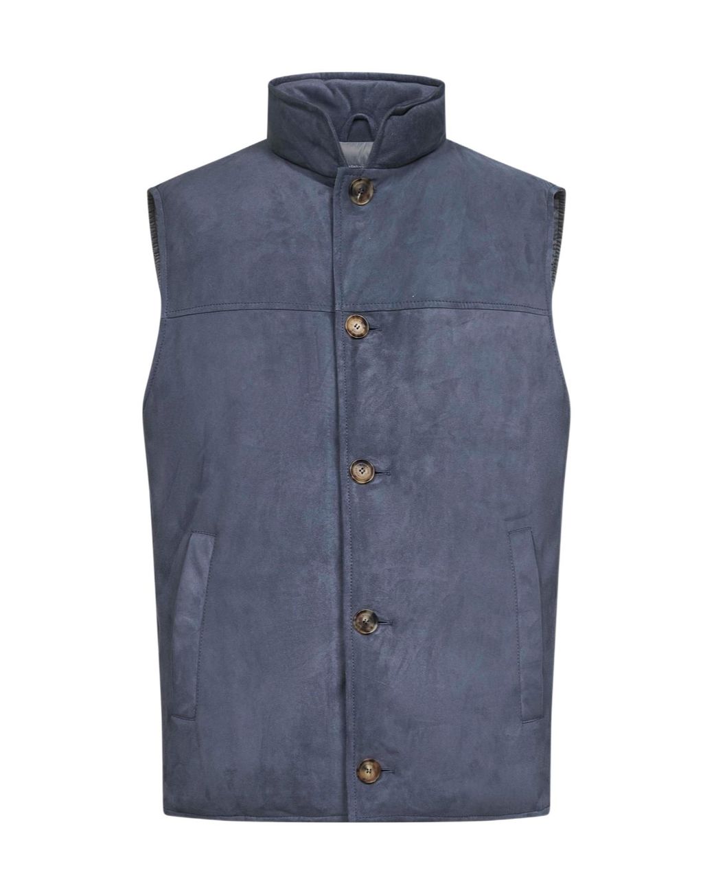 Brunello Cucinelli Blue Buttoned Sleeveless Gilet for men