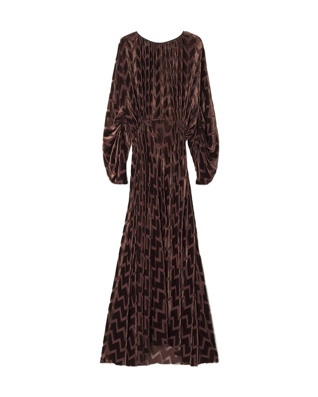 Lanvin Brown Round-Neck Dress