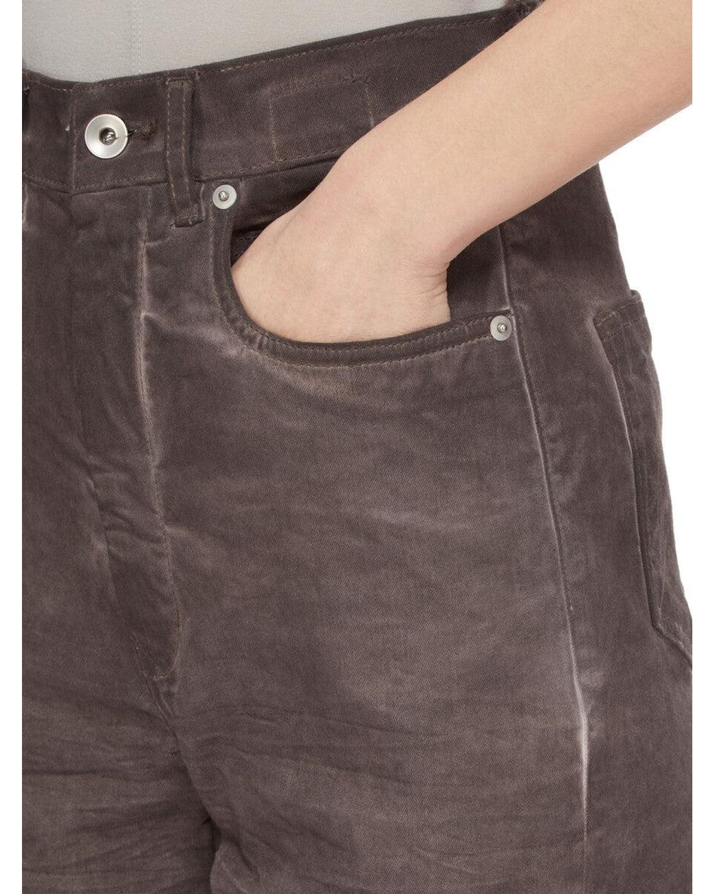 Rick Owens Brown High Waist Flared-Leg Jeans