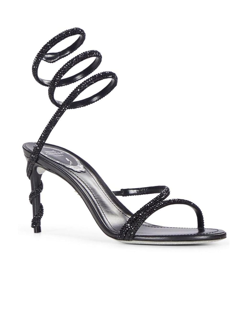 Rane Rene Rene Caovilla René Caovilla Margot Embellished Sandals in Black | Lyst