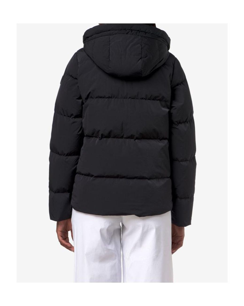 K-Way Black Hooded Puffer Down Jacket