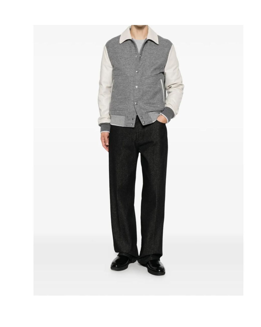 Eleventy Gray Panelled Wool-Blend Jacket for men