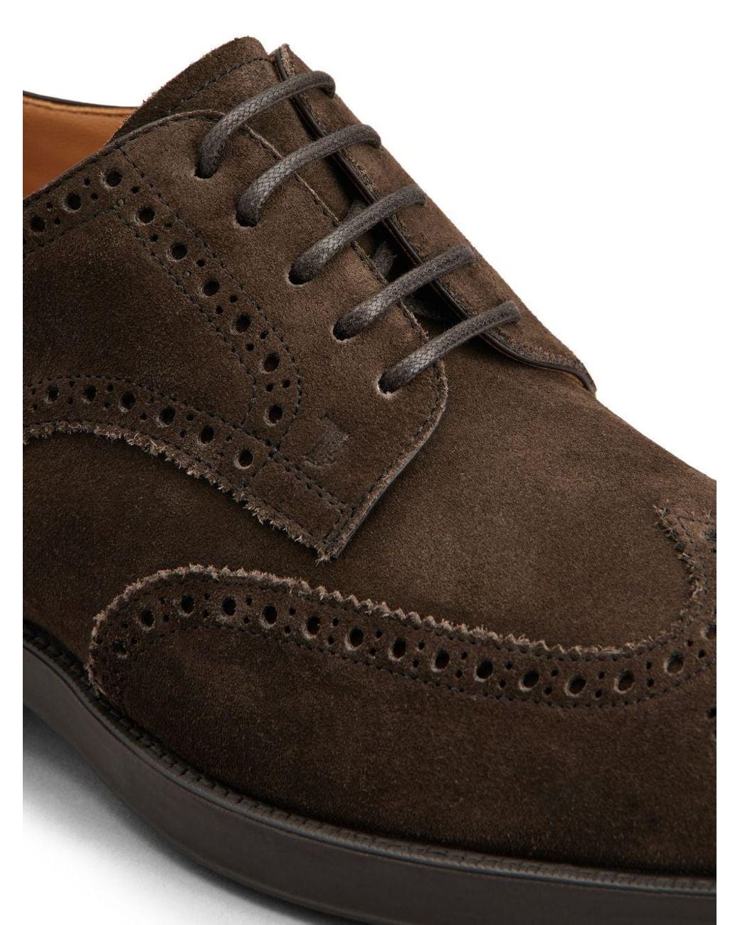 Tod's Brown Panelled Derby Shoes for men
