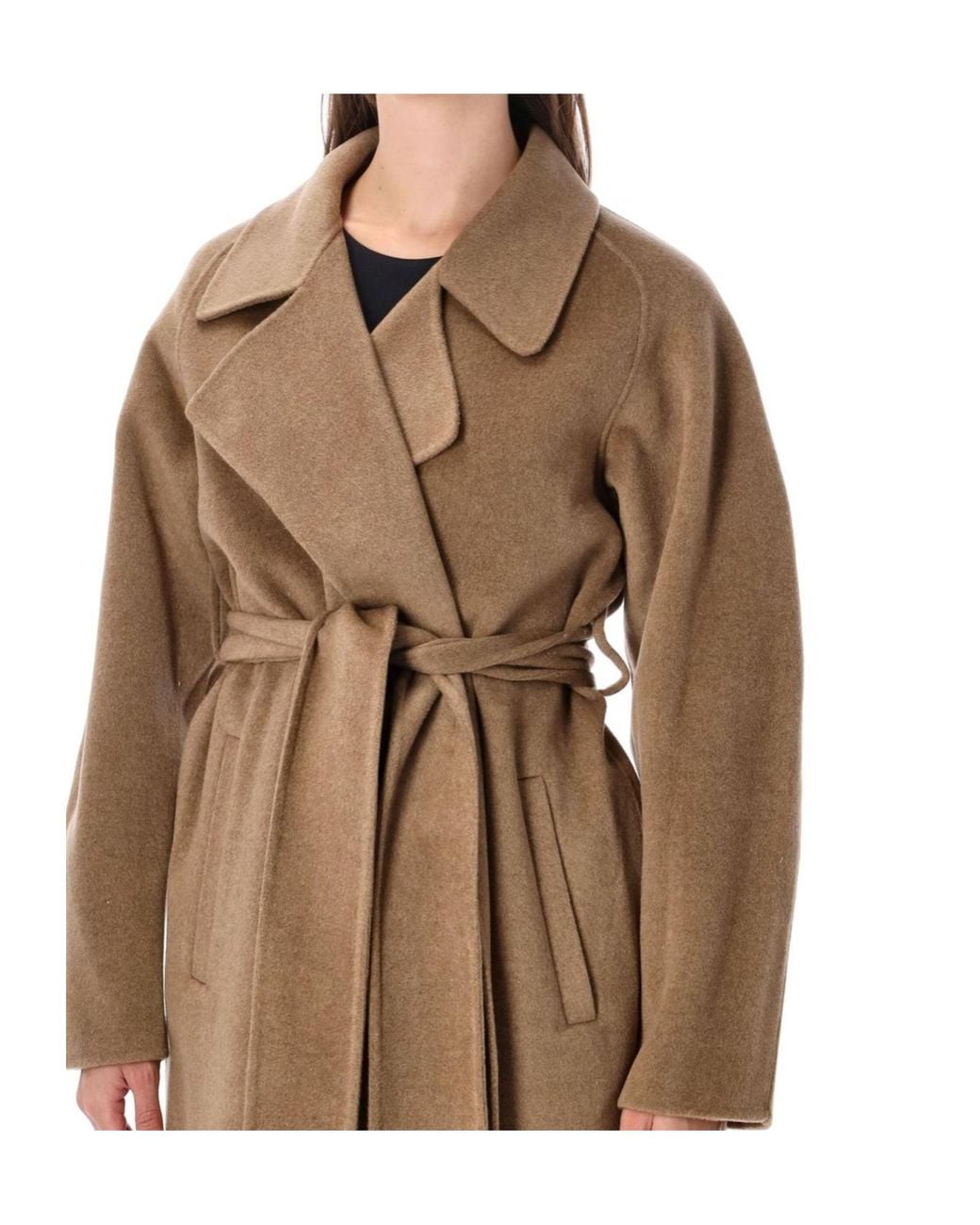 Soeur Brown Harvard Belted Wrap Coat