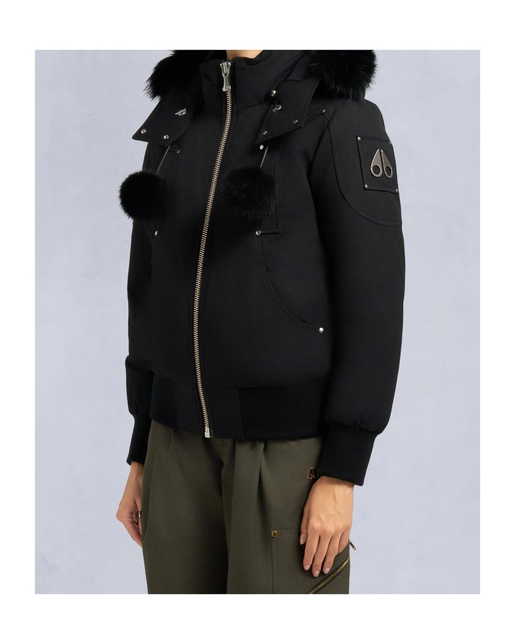 Moose Knuckles Black Hooded Zipped Jacket