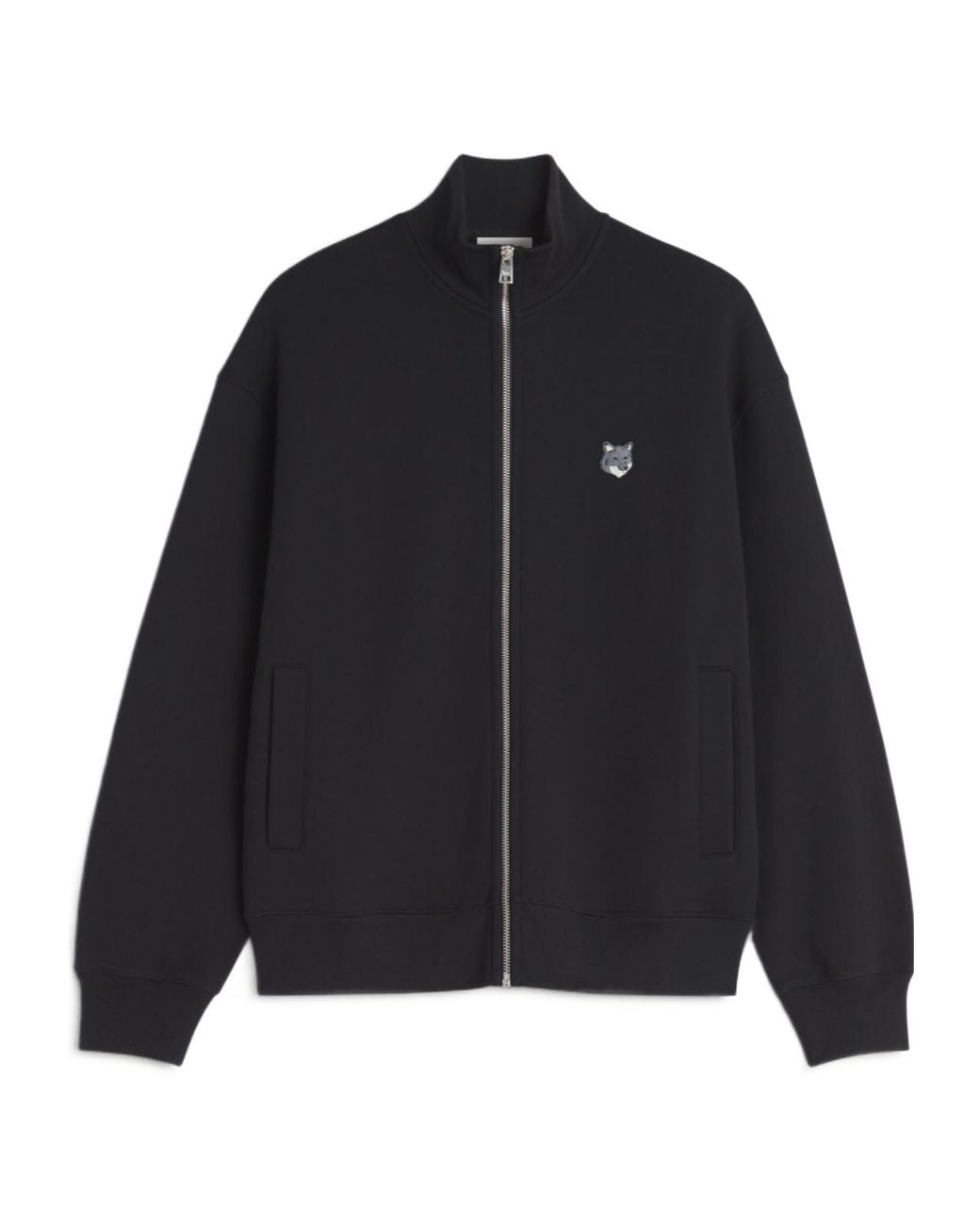 Maison Kitsuné Black Fox Head Zip-Up Sweatshirt for men