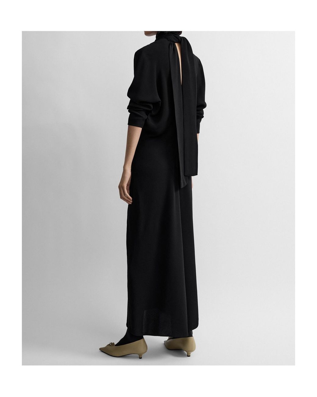 Totême Black Slouch Waist Scarf Dress