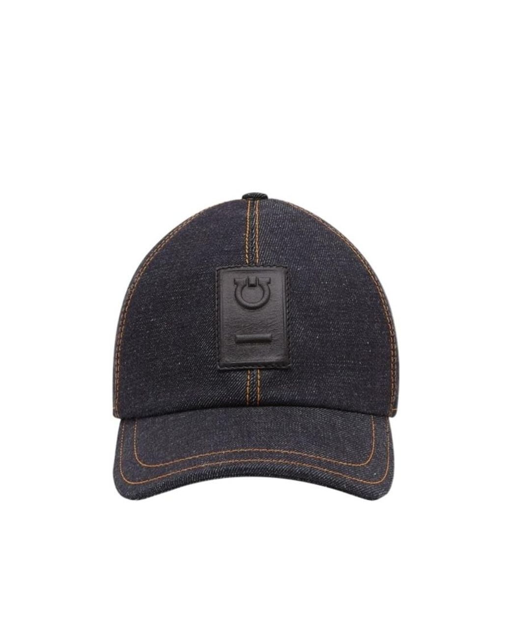 Ferragamo Blue Ferragamo Logo Patch Baseball Cap for men