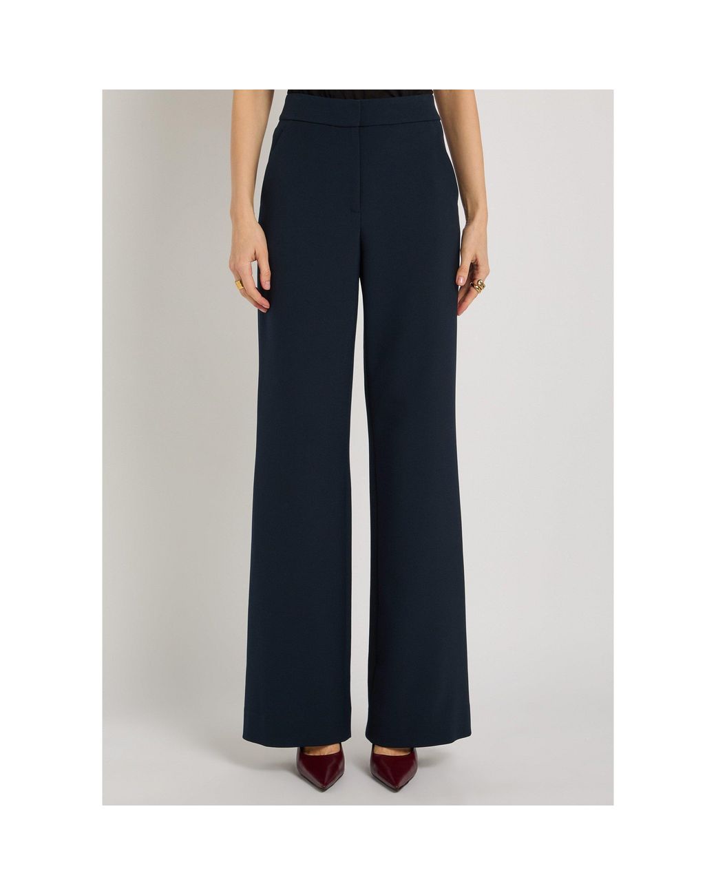 Veronica Beard Blue Wide-Leg Trousers