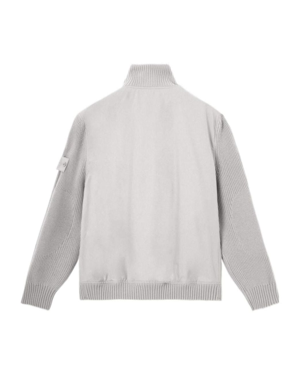 Stone Island Gray Logo-Patch Jacket for men