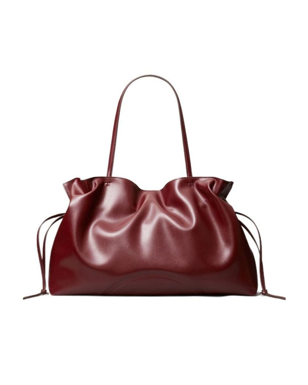 Tory Burch Red Ella Natuura Drawstring Tote Bag
