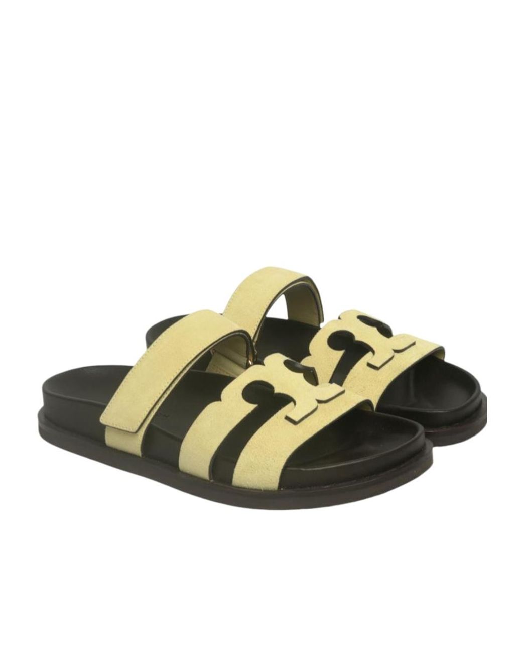 Tory Burch White Ines Suede Slides