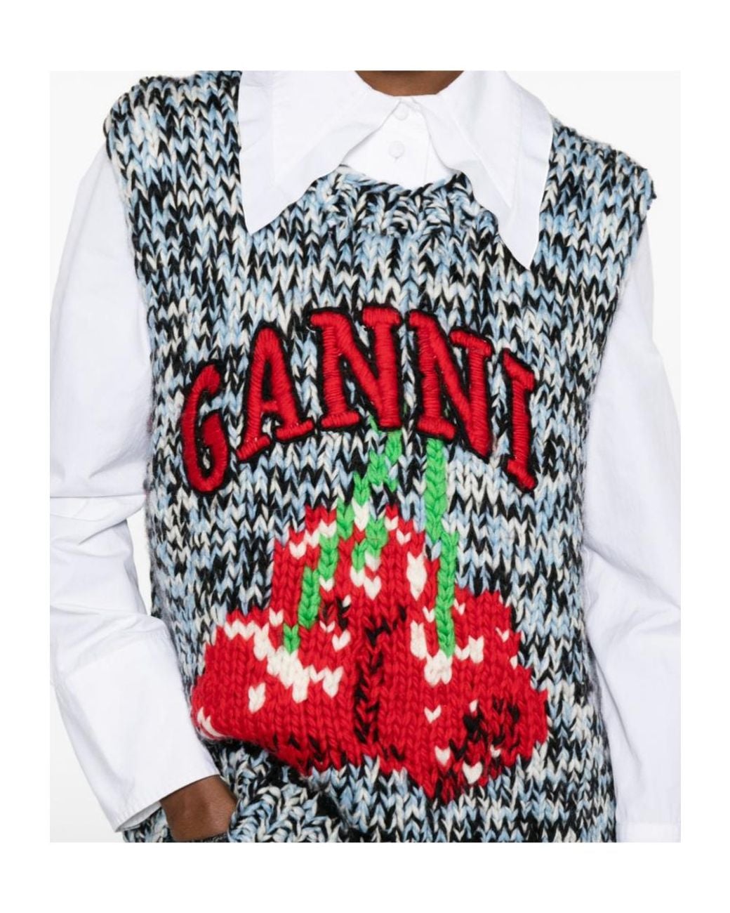 Ganni Red Knitted Vest