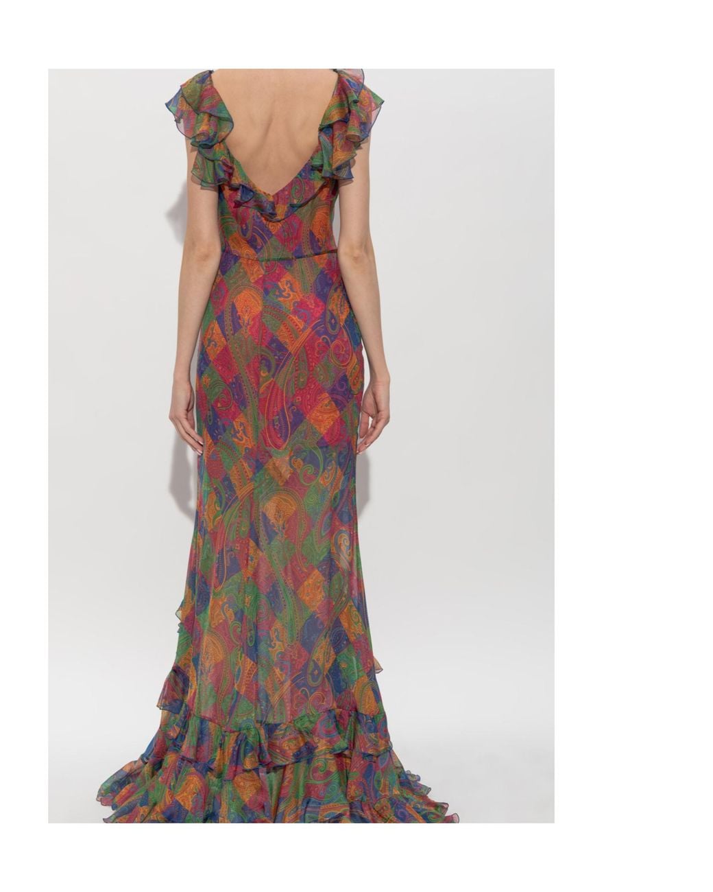 Etro Red Paisley Printed Maxi Dress