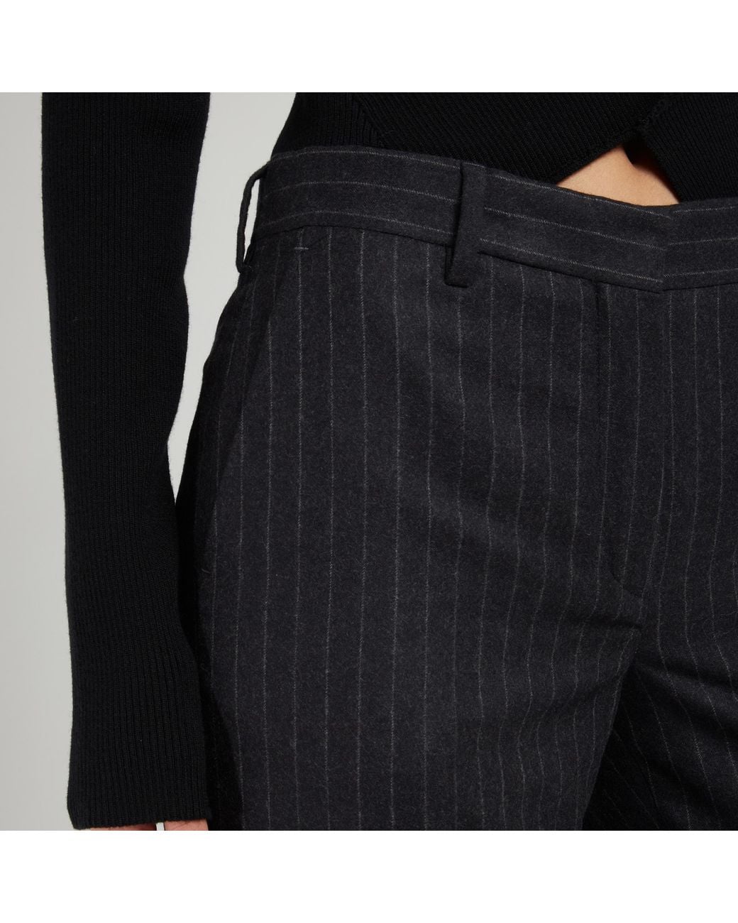 Dries Van Noten Black Striped Casual Pants