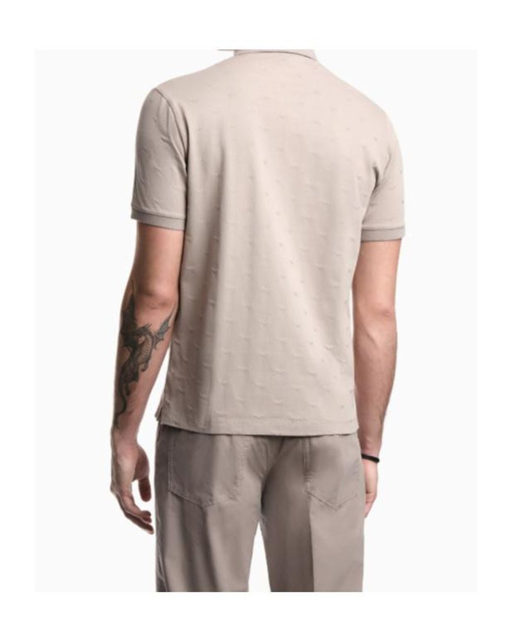 Emporio Armani White Cotton Jersey Polo Shirt for men