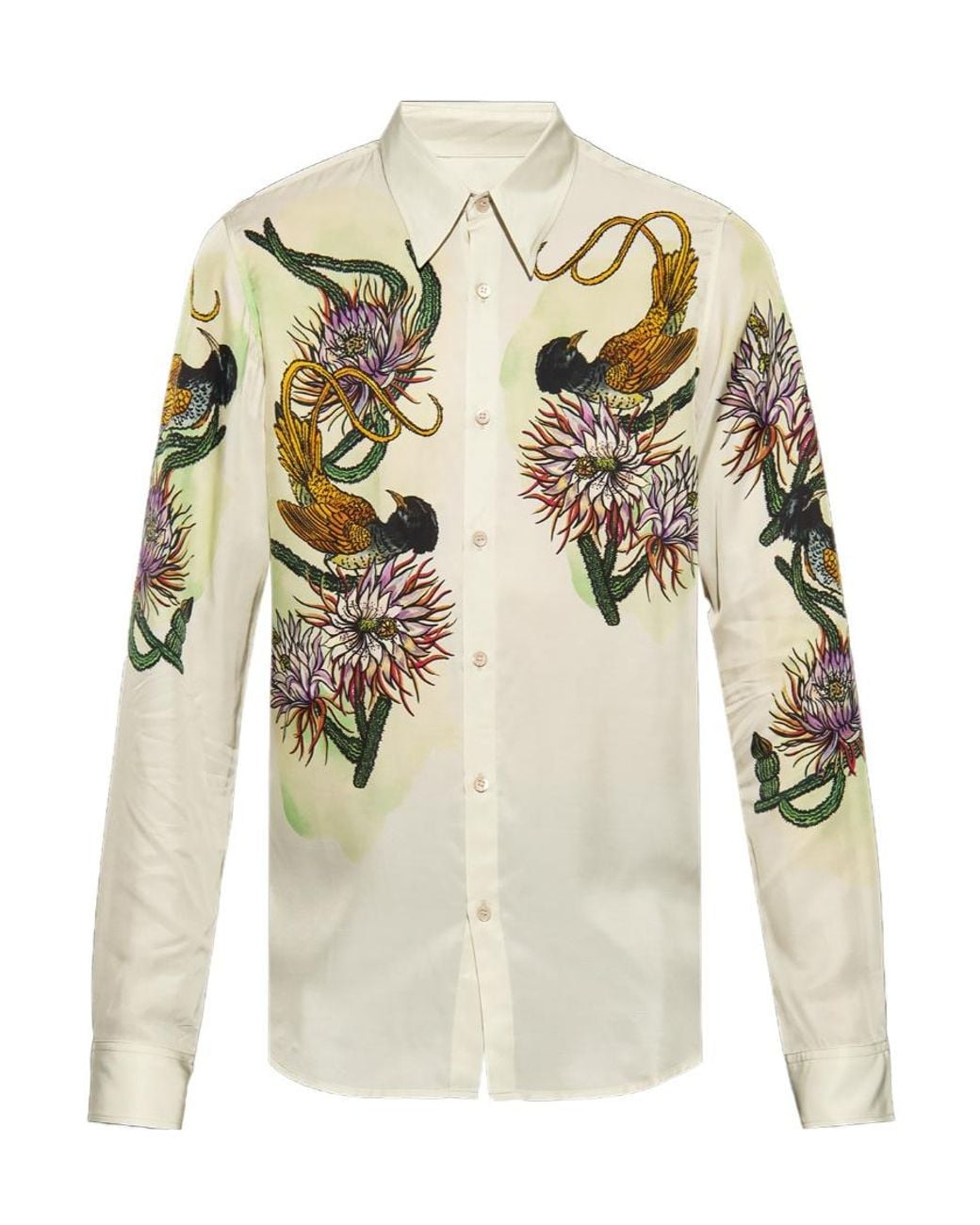 Dries Van Noten White Graphic-Printed Shirt for men